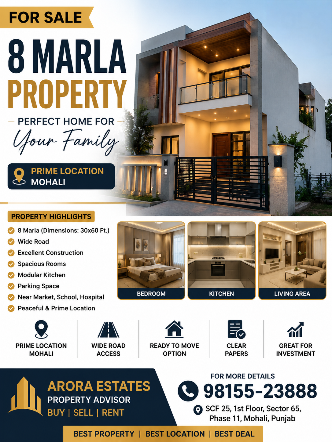8 Marla Kothi For Sale in Mohali